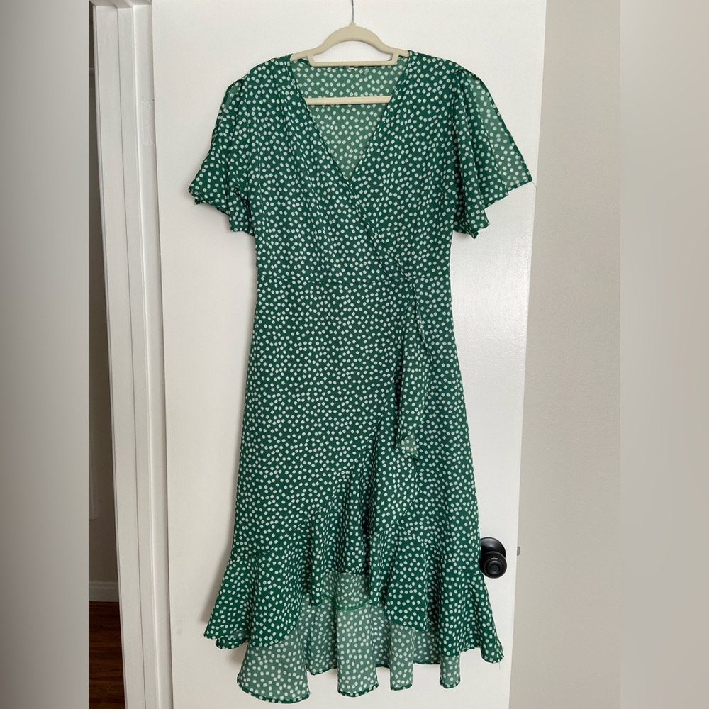 Women’s high low fake wrap dress- size medium